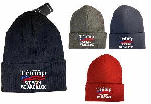Trump "We Won - We Are Back" Winter Beanie Hats - Assorted Colors